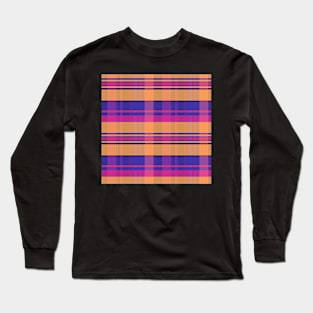 Vaporwave Aesthetic Iona 2 Hand Drawn Textured Plaid Pattern Long Sleeve T-Shirt